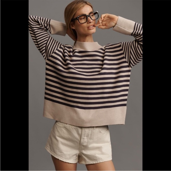 Anthropologie Sweaters - Anthropologie The Carys Mock-Neck Sweater by Maeve XXS Oversized